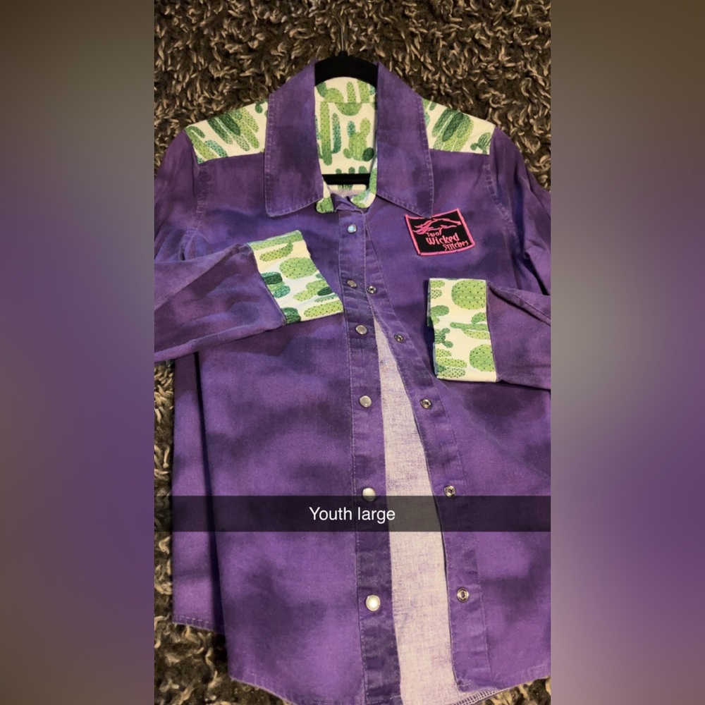 Handmade Western Shirt with Cactus accents